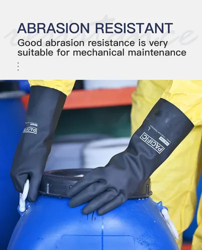Miniatura 3 de PACIFIC PPE Guantes resistentes a productos químicos, guantes de goma industriales de gran resistencia, resistentes a ácidos, alcalinos y aceite, 32
