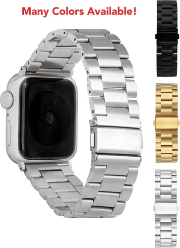 Miniatura 2 de Bandini Correa de acero inoxidable para Apple Watch de 1.575 pulgadas, 1.614 pulgadas, 1.496 pulgadas, para mujeres y hombres, correa de repuesto