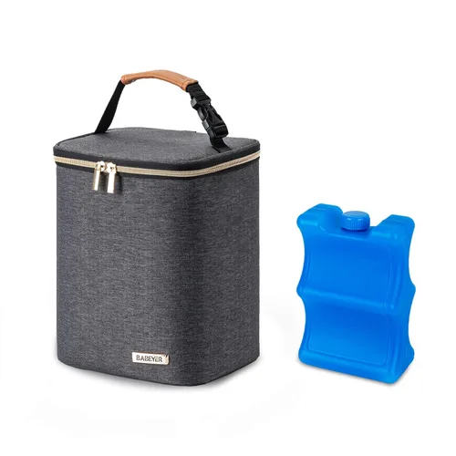 Miniatura 17 de Bolsa enfriadora de leche materna con paquete de hielo, se ajusta a 4 biberones de hasta 5 onzas, bolsa enfriadora de biberones ideal para madres