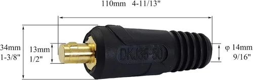 Miniatura 3 de RIVERWELD Conector-enchufe DKJ35-50 del panel del cable de soldadura TIG 315Amp Dinse Quick Fitting