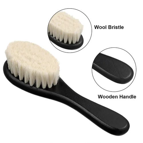 Miniatura 4 de Shappy 2 piezas de cepillo de peluquero para hombre, cepillo de barba para el cuello, herramienta de aseo suave con mango de madera para kits