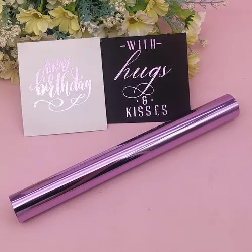Miniatura 6 de Alinacutle Rollo de lámina reactiva de tóner láser de color morado claro, morado claro, lámina caliente de transferencia metálica para álbumes