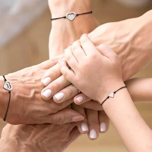 Miniatura 3 de B1ykin Generation Bracelets Mothers Day Gifts for Grandma Mother Auntie Adjustable Matching Cutout Heart Wish Bracelet Memento Jewelry Sets