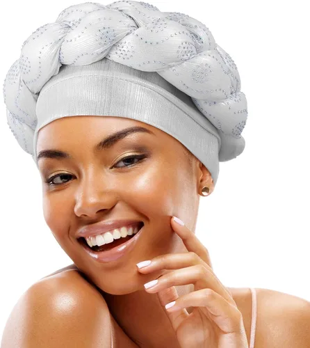 Miniatura 4 de 6 unidades de turbante africano para mujeres negras, gorro trenzado elástico africano para el cabello trenzado