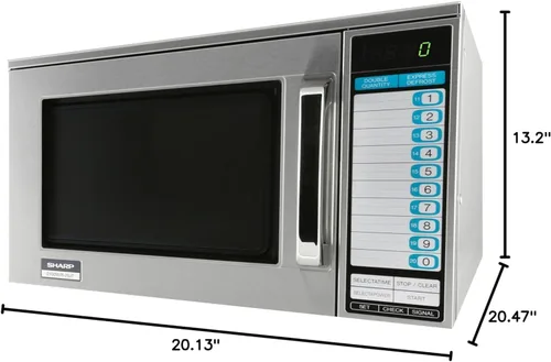 Miniatura 2 de Sharp Horno microondas comercial R25JTF, 2100W, resistente, 0.70 pies cúbicos de acero inoxidable, 20 entradas de programa, cocción en 3 etapas