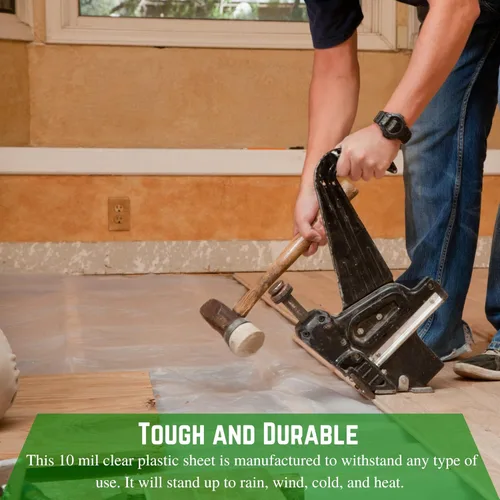 Miniatura 5 de Farm Plastic Supply - Láminas de plástico transparente - 10 mil - (2.5' x 100') - Láminas de plástico grueso, película de polietileno resistente