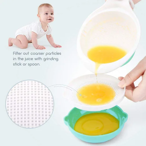 Miniatura 7 de Matyz All in 1 - Juego de moldes para bebés con máscara de manos exprimidor de cítricos rallador para hacer alimentos para bebés en casa - Frutas