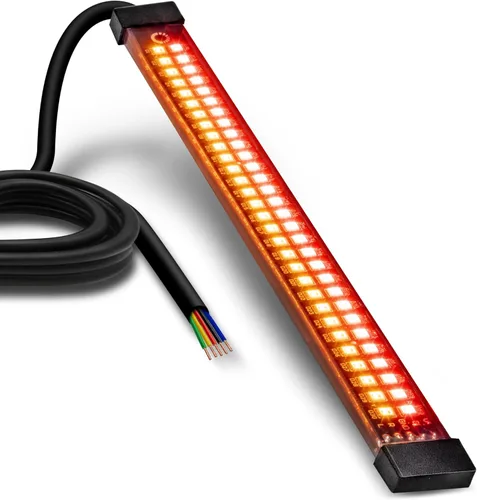 Miniatura 10 de Juego de 2 tiras de luz LED ámbar de 5.0 pulgadas [luces direccionales y de circulación] [IP68 resistente al agua] [15 LED] iluminación brillante