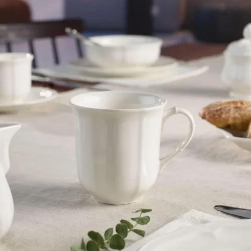 Miniatura 2 de Villeroy & Boch Manoir - Taza de porcelana premium, fabricada en Alemania, 10 onzas, color blanco