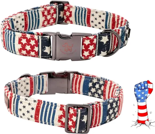Miniatura 3 de Elegant little tail - Collar ajustable para perros, suave y duradero, diseño patriótico de día festivo, Día de la Independencia, regalo para perro
