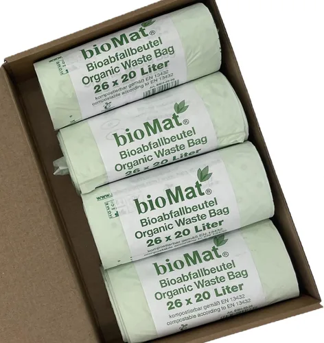 Miniatura 19 de bioMat Bolsas de basura compostables de 2.6 galones, 125 unidades, bolsas de basura pequeñas y planas para cocina, con certificación BPI, CMA y OK