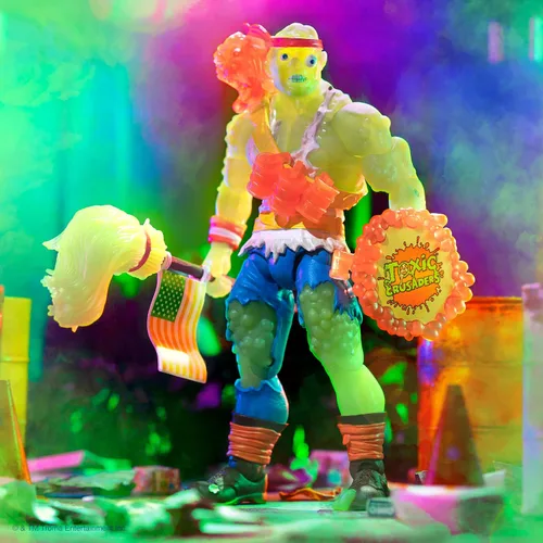 Miniatura 4 de Super7 Toxic Crusader Ultimates: figura de acción de Toxie de rabia roja radiactiva, multicolor