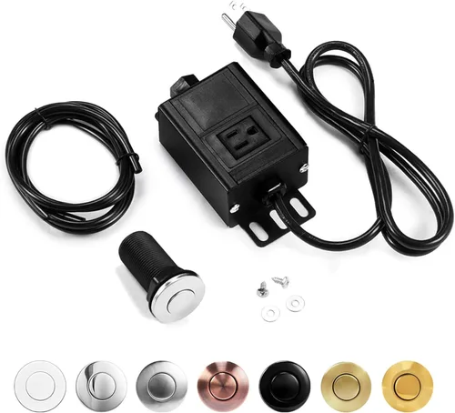 Miniatura 13 de CLEESINK Kit de interruptor de aire de eliminación de basura, triturador de residuos de la parte superior del fregadero, botón de encendido/apagado