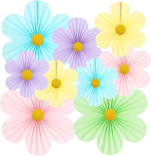 Decoraciones de Fiesta Pastel Decoraciones de Flores de Papel para Pared de Aula Abanicos de Papel Telón de Fondo Floral Decoración de Pared de