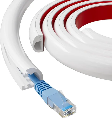 Ocultador de cable con hebilla lateral de 39 pulgadas para 1 cable, cubiertas de cable de extensión para cables en la pared, ocultador de cable