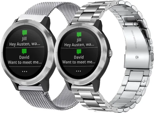 Miniatura 9 de Bandas de metal para Garmin Vivoactive 4/Venu 2 3 4 1.772 in/Forerunner 570 (1.850 in)/255/265/965 955, correa de metal de 0.866 pulgadas para Negro