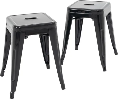 Miniatura 32 de Brage Living Juego de 4 taburetes industriales de metal de 18 pulgadas, taburetes apilables para aula, sillas de comedor de metal sin espalda