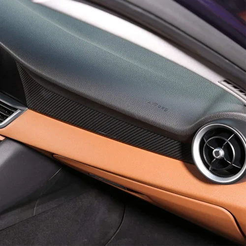 Miniatura 4 de YIWANG Panel de consola central de automóvil para Alfa Romeo Giulia 2016-2019 para conductor de mano izquierda (fibra de carbono)