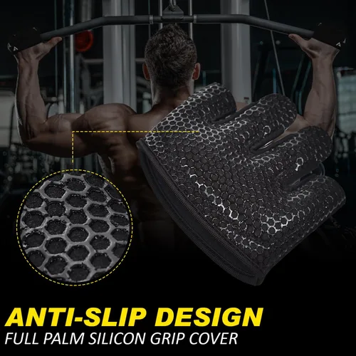 Miniatura 3 de AYRO Guantes de entrenamiento mínimos, guantes cortos parciales de gimnasio para levantamiento de pesas con almohadillas de agarre para hombres