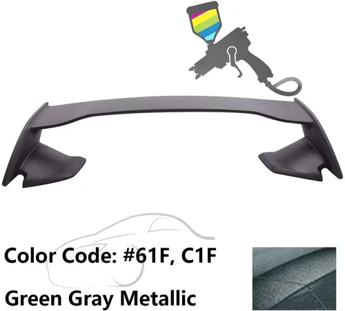 Miniatura 3 de Alerón de maletero prepintado compatible con Subaru Impreza WRX 2008-2014, estilo STI #61F C1F Verde gris metálico/Verde sabio metálico ABS alerón