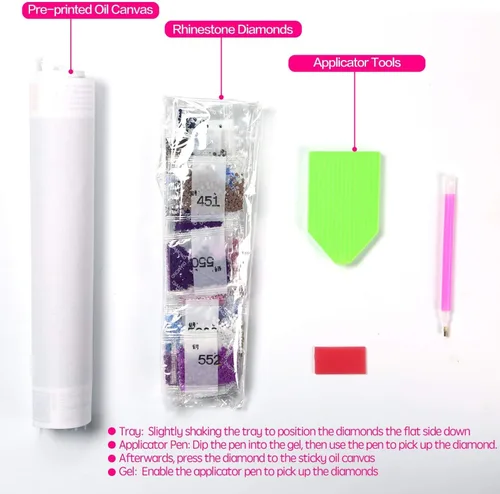 Miniatura 5 de ZSNUOK - Kit de pintura de diamantes 5D para bricolaje, kit de arte de diamantes 5D, taladro redondo completo para adultos o niños, kits de bordado