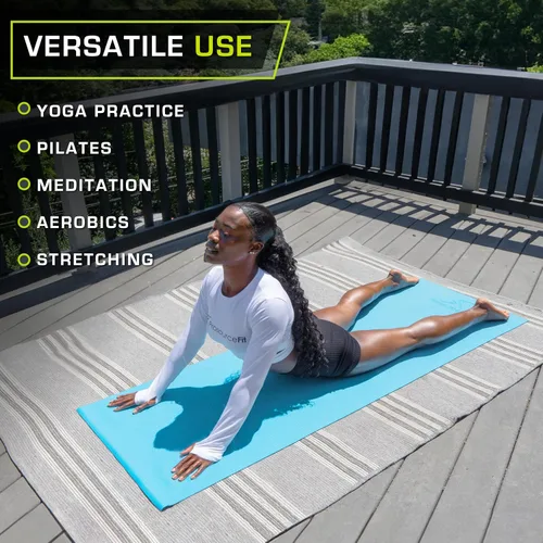Miniatura 5 de Tapete de Yoga Clásico ProsourceFit de 1/8" (3mm) de Grosor, Extra Largo de 72 Pulgadas, Tapete de Fitness Ligero con Agarre Antideslizante