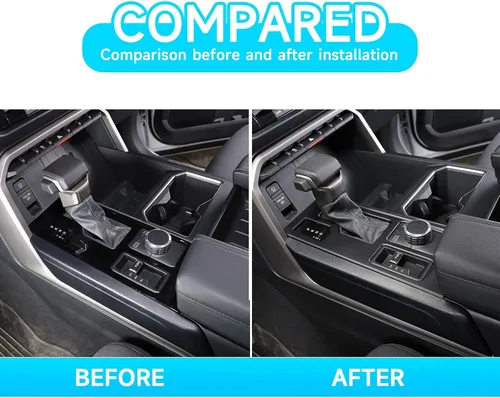 Miniatura 2 de TOYCIDFG Cubierta del panel de palanca de cambios compatible con Toyota Tundra 2022-2026, accesorios interiores (negro UV)