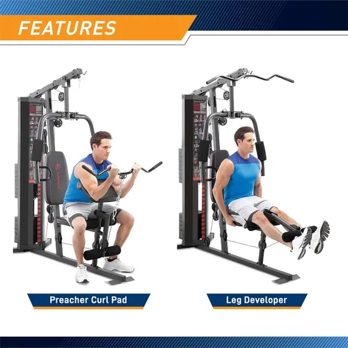 Miniatura 5 de Marcy MWM-990 - Estación de gimnasio en casa multifuncional de 150 libras para entrenamiento de cuerpo completo Negro