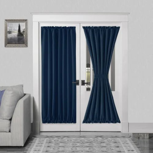 Miniatura 188 de DWCN Cortinas para puerta francesa: cortina térmica con bolsillo para barra para puertas con ventana de vidrio, puertas de cocina y patio
