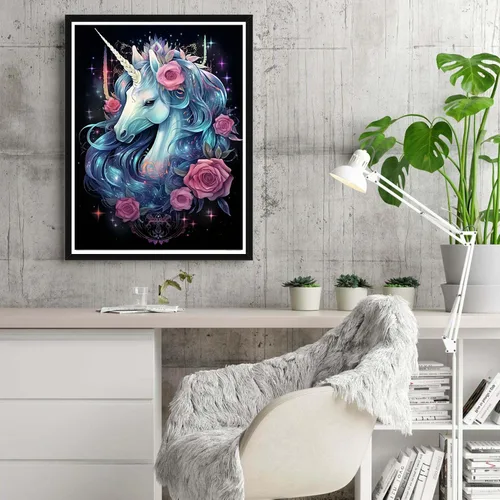 Miniatura 4 de Reofrey Kits de arte de diamantes de bricolaje para adultos, caballos, animales, taladro completo, redondo, diamantes de imitación, kit de pintura