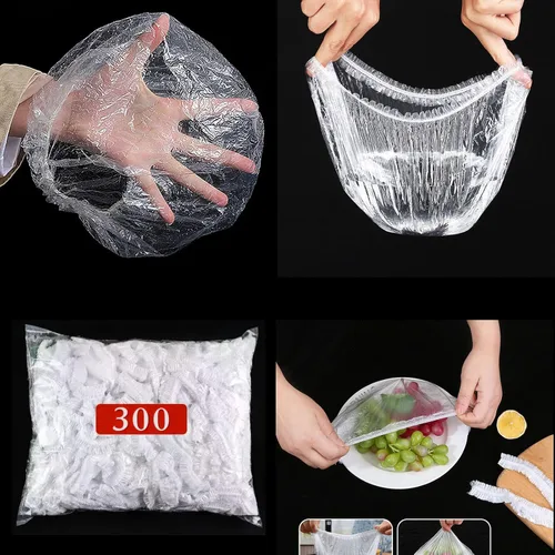 Miniatura 3 de 300 fundas elásticas reutilizables para alimentos, cubiertas elásticas para cuencos y platos para almacenamiento de alimentos a prueba de pan