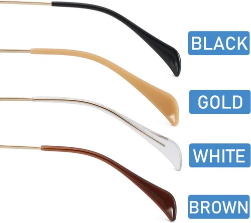 Miniatura 6 de Puntas de extremo de las patillas, puntas de extremo de gafas de plástico antideslizantes, piezas de calcetín de oreja, funda de tubo, puntas