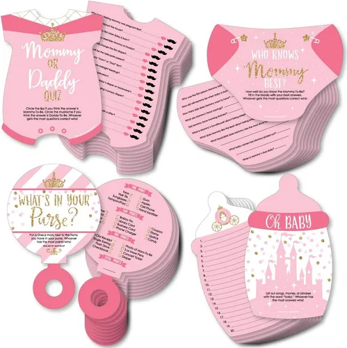 Miniatura 9 de Big Dot of Happiness Baby Boy - 4 juegos azules para baby shower - 10 cartas cada uno - Quién sabe mejor a mami, cuestionario de mamá o papá, qué