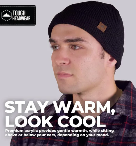 Miniatura 47 de Tough Headwear Daily Knit Beanie – Gorros para hombre – Sombreros de invierno para hombres y mujeres – Sombreros de punto cálidos para clima frío