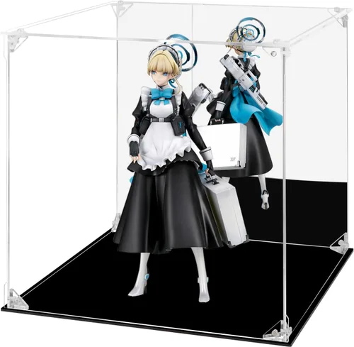 Miniatura 15 de Vitrina de acrílico transparente para figuras de acción con parte trasera espejada, caja de almacenamiento a prueba de polvo, estuche de vidrio