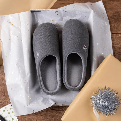 Miniatura 6 de HomeIdeas Men's Coral Fleece Lining with High Density Memory Foam Classicism Slip-on Slipper