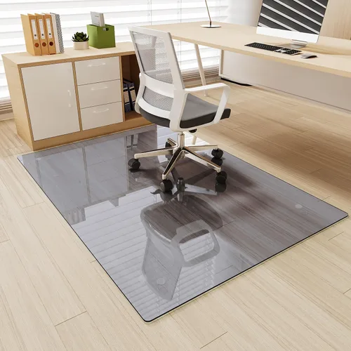 Miniatura 31 de [Vidrio templado] Tapete para silla de vidrio de 40 x 80 pulgadas, tapete para silla de oficina de 1/5 pulgadas de grosor para alfombra o suelo