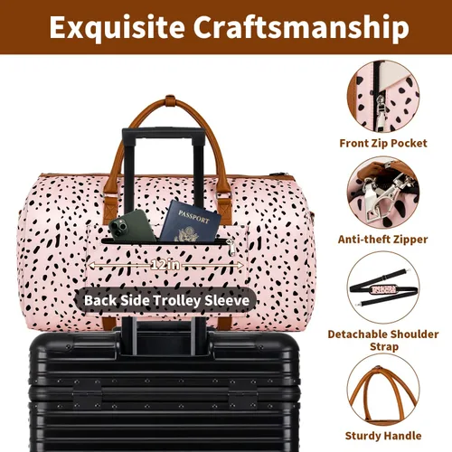 Miniatura 3 de Bolsa de ropa para viaje con neceser convertible de mano para fin de semana bolsas de viaje grandes para mujeres 2 en 1 bolsa colgante para traje