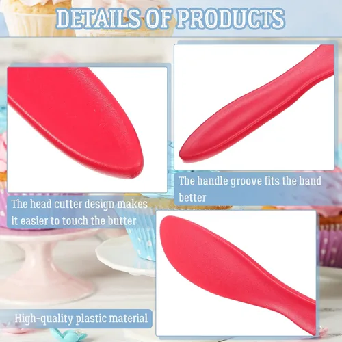 Miniatura 3 de Esparcidor de mantequilla de plástico, 10 cuchillos multiusos para mantequilla, cuchillos versátiles para glaseado de queso suave, 7 x 1.4 pulgadas
