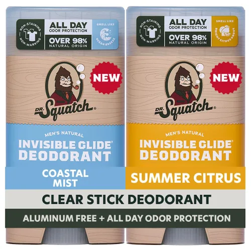Miniatura 16 de Dr. Squatch Invisible Glide Natural Desodorante para hombre, deslizamiento suave, sin manchas, desodorante sin aluminio para hombres, seguro