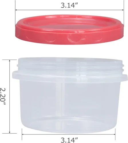 Miniatura 2 de Jucaifu 8 onzas recipientes reutilizables pequeños de plástico para almacenamiento en el congelador con tapa de rosca para snacks y almuerzos