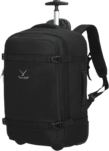 Miniatura 11 de Hynes Eagle Mochila rodante de 42 L con ruedas, mochila de viaje aprobada para vuelos, equipaje de mano, mochila de equipaje, Azul oscuro, Mochilas