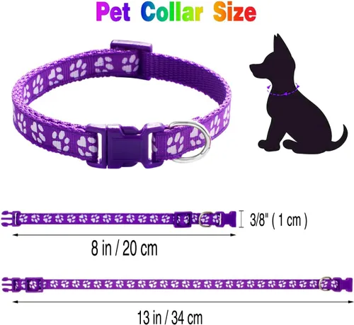 Miniatura 2 de YOY Juego de 25 collares de nailon suave para identificación de cachorros, ajustables, reutilizables, lavables, bandas de identificación de mascotas