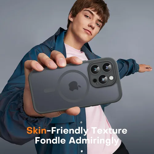 Miniatura 7 de TOCOL Funda magnética 3 en 1 para iPhone 15 Pro, mejorada [protección completa de cámara] con 2 protectores de pantalla, compatible con MagSafe, Gris