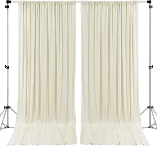 Miniatura 23 de AK TRADING CO. Cortinas de telón de fondo de poliéster IFR de 10 pies x 8 pies con bolsillos para varillas - Cortinas para decoración de ventana
