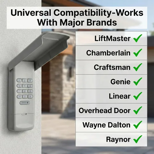 Miniatura 2 de Control remoto universal para abrir puertas de garaje con teclado inalámbrico sin llave, compatible con Genie, LiftMaster, Chamberlain, Craftsman