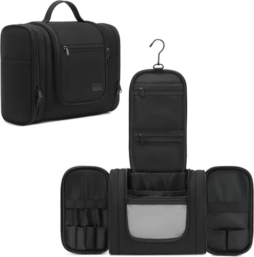 Pearl Angeli Neceser colgante para mujeres y hombres, bolsa grande para cosméticos de maquillaje, organizador de artículos de tocador resistentes al