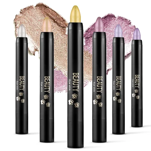 Miniatura 15 de Boobeen Lápiz de sombra de ojos impermeable, lápiz de sombra de ojos en crema brillante para maquillaje de ojos con purpurina, fácil de usar (012#)