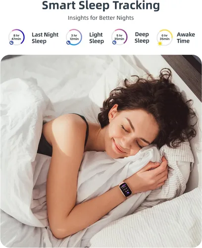 Miniatura 4 de Parsonver Rastreador de actividad física con contador de pasos/calorías/cronómetro, rastreador de actividad de salud con monitor de sueño de Oro rosa