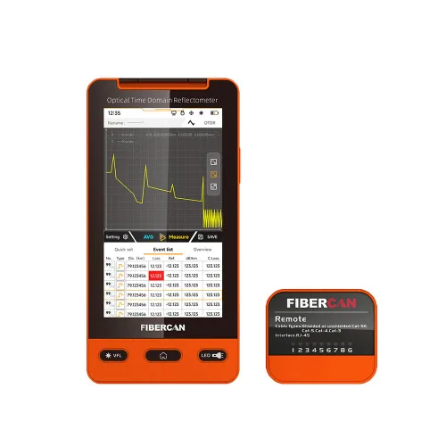 Miniatura 8 de Probador de fibra óptica OTDR 1310/1550nm 32dB/30dB 150KM multifunción OTDR VFL OPM OLS mapa de eventos RJ45 Seguimiento de cable con control remoto